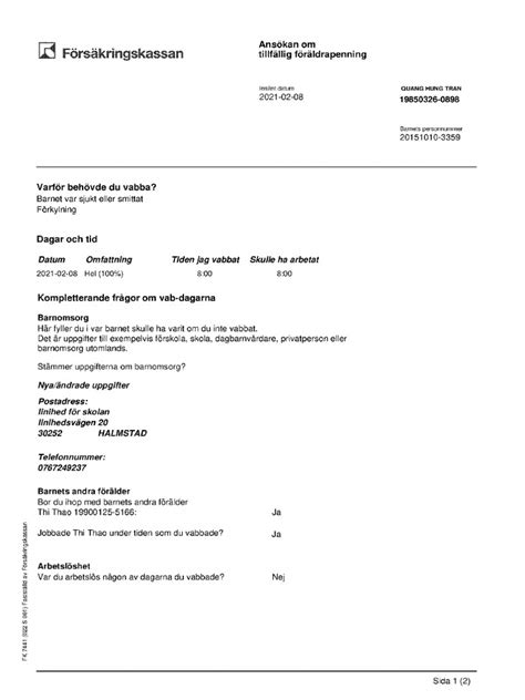 Tillfällig föräldrapenning